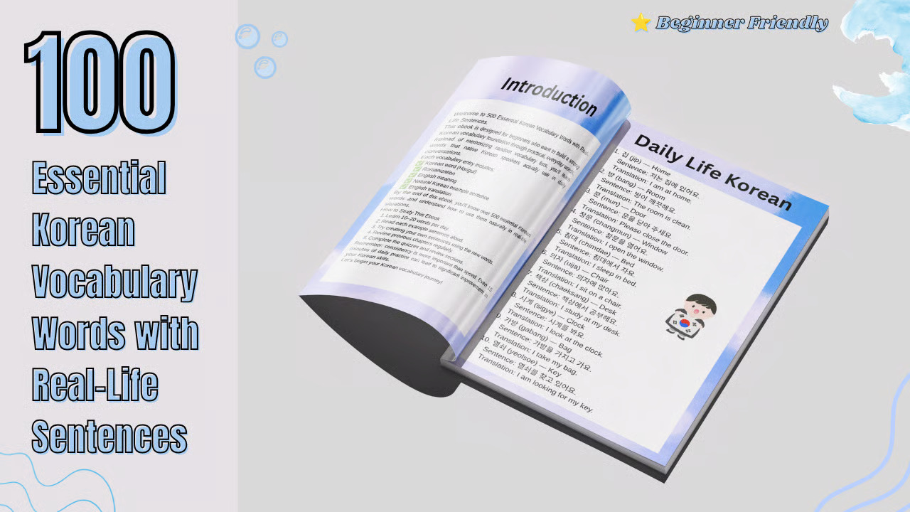 100 Essential Korean Vocabulary Words with Real-Life Sentences - Image 2